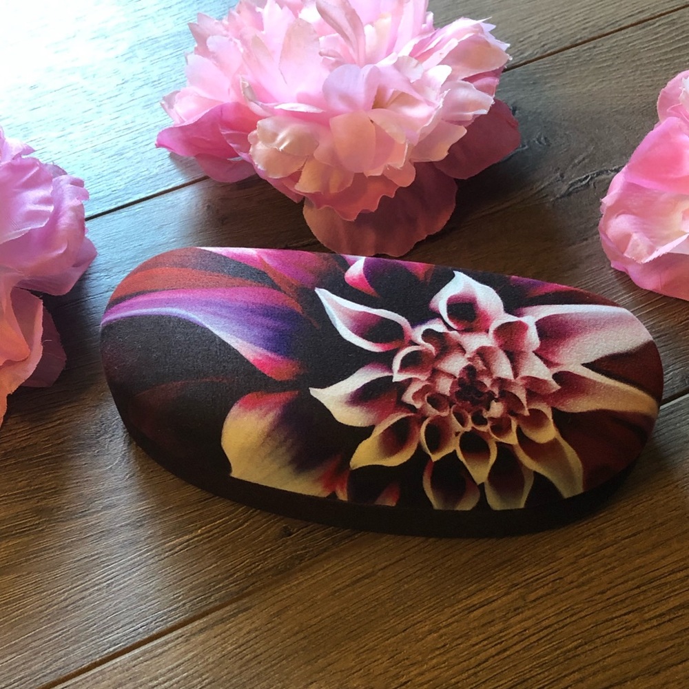 Floral•Hard Sunglass Case•Clamshell•Large Glasses